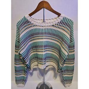 Charlotte Russe Women's Striped Knit Sweater Size XL Multicolor Green White...